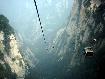 Nature, Height, Gorge, Cables, Cable Car, Cableway, Booths, Stall, Wire Ropes HD wallpaper