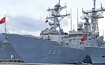TCG Giresun, F-491, , vector art, TCG Giresun drawing, Turkish Naval Forces, creative art, TCG Giresun art, F491, vector drawing, abstract ships, TCG Giresun F-491, Turkish Navy HD wallpaper