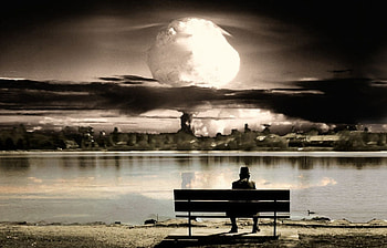Landscape, Explosions, Art , Men HD wallpaper