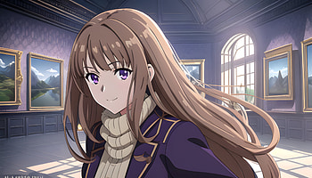 A girl in a museum, AI Art, Anime, girl, anime girl HD wallpaper