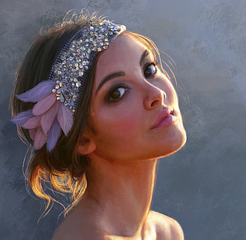 Light, mandy jurgens, art, girl, jewel, pink, feather, fantasy, portrait, face, luminos HD wallpaper