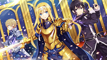 Kirito, Alice, Eugeo, Artistic portrayal, Fan creations HD wallpaper