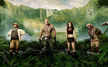 jumanji welcome to the jungle, man, jungle, welcome, grass, woman, jumanji HD wallpaper