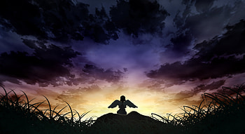 Sky, Art, Shine, Light, Silhouette, Angel HD wallpaper