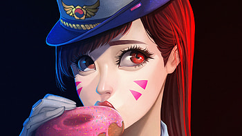 Officer Dva Donut, dva-overwatch, overwatch, games, artwork, artist, digital-art, deviantart HD wallpaper