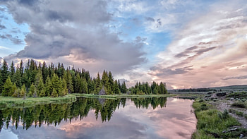 mirror like river, river, reflection, cluds, glass, frest HD wallpaper