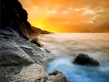 bye to the day, sea, day HD wallpaper