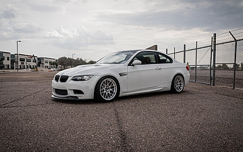 BMW 3 series Coupe, tuning, white BMW 3 E92, white sports coupe, white BMW E92, German cars, BMW HD wallpaper