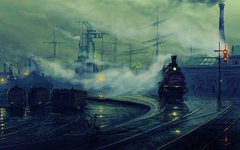 Painting, abstract, paint, beatiful, train HD wallpaper