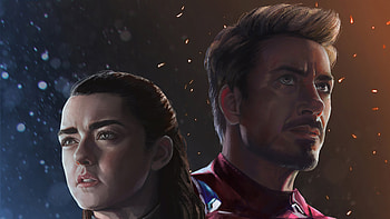 Arya Stark And Iron Man, arya-stark, iron-man, superheroes, artwork, artstation HD wallpaper