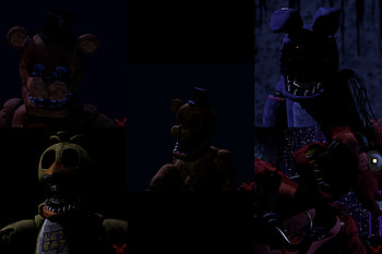 Withered Freddy (Five Nights at Freddy's), Golden Freddy (Five Nights At Freddy's), video game, Five Nights At Freddy's 2, Five Nights at Freddy's HD wallpaper
