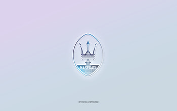 Maserati logo, cut out 3d text, white background, Maserati 3d logo, Maserati emblem, Maserati, embossed logo, Maserati 3d emblem HD wallpaper