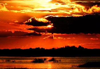 Orange sky, clouds, sky, sunlight, orange HD wallpaper