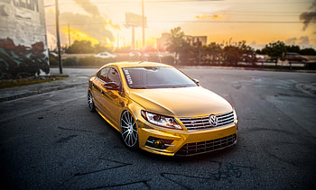 Volkswagen Passat Gold Wrap, volkswagen, volkswagen-pasat, cars, gold HD wallpaper