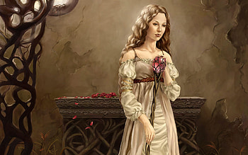 Fantasy, Sadness, Girl, Sorrow, Staff, Dungeon HD wallpaper