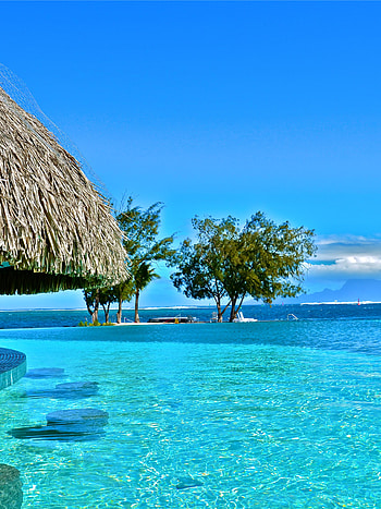 Tahiti pool , High-quality backgrounds, Exotic destination, Relaxing vacation HD phone wallpaper