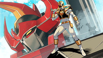 Fortnite x Power Rangers: Epic Megazord, video game, Fortnite, Power Rangers, Megazord, Green Ranger HD wallpaper