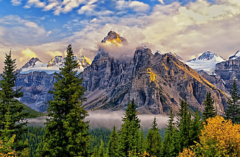 Mountain, Mountains, , Cloud, Fog, Tree HD wallpaper