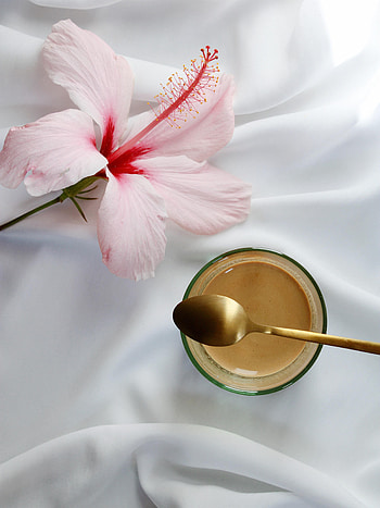 Food, Coffee, Flower, Cup, Cloth, Spoon HD phone wallpaper