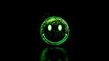 Vibrant Emoticon - Delight, emoticon, smiley face, neon, green, Digital Art HD wallpaper