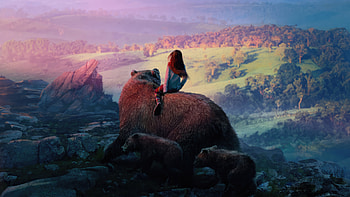 The Bear Ride Fantasy , fantasy, artist, artwork, digital-art HD wallpaper