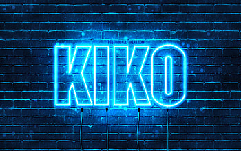 Happy Birtay Kiko, , blue neon lights, Kiko name, creative, Kiko Happy Birtay, Kiko Birtay, popular japanese male names, with Kiko name, Kiko HD wallpaper