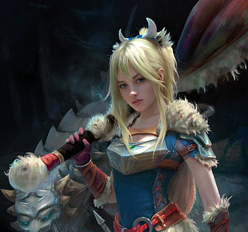 Avinia, blonde, jorsch, dennis frohlich, fantasy, art, girl HD wallpaper