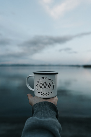Nature, Lake, Words, Hand, Cup, Inscription, Mug HD phone wallpaper