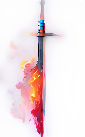 Burning Sword, art, liquid, fire, artwork HD phone wallpaper
