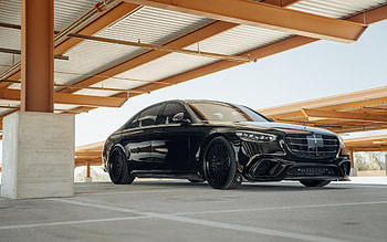2022, Mercedes-Benz S-Class, W223, front view, black sedan, new black S-Class, W223 tuning, S-Class tuning, German cars, Mercedes-Benz HD wallpaper
