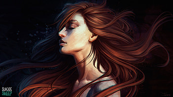 Art, Girl, Portrait, Hair HD wallpaper