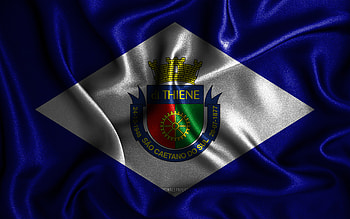 Sao Caetano do Sul flag, , silk wavy flags, brazilian cities, Day of Sao Caetano do Sul, Flag of Sao Caetano do Sul, fabric flags, 3D art, Sao Caetano do Sul, cities of Brazil, Sao Caetano do Sul 3D flag HD wallpaper
