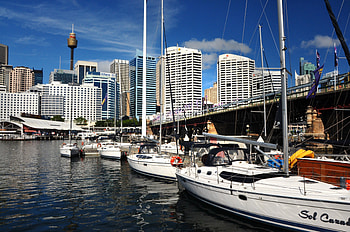 AHOY, TOWER, YATCH, SKY, BRIDGE HD wallpaper