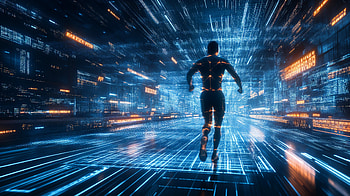 Sci-Fi Data Runner: Ultra of a Digital Chase, Sci Fi, futuristic, running, digital HD wallpaper