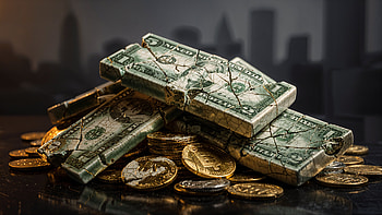 Money : Stacked Bills & Gold Coins, Money, Gold Bar, Gold Coin HD wallpaper