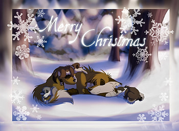 Merry Christmas to all, winter, animation, merry christmas, pets, snow, dogs, snow flakes HD wallpaper