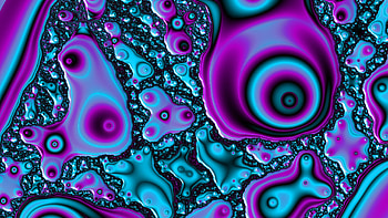 Fractal Art for your - Trippy, turquoise, cyan, purple, psychedelic, trippy, Abstract, fractal, abstract purple HD wallpaper