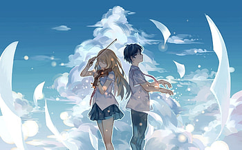 Your Lie in April, Your Lie in April, violin, piano, Anime HD wallpaper