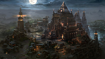egypt pyramids, night, moon, lights, nile river, pyramids HD wallpaper