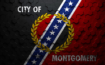 Flag of Montgomery, Alabama, honeycomb art, Montgomery hexagons flag, Montgomery, 3d hexagons art, Montgomery flag HD wallpaper
