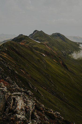 Nature, Grass, Stones, Mountains, Vertex, Top HD phone wallpaper
