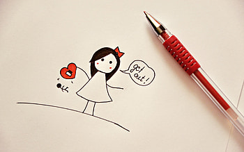 Love Heart Drawing, love, heart, drawing, red, pen HD wallpaper