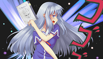 Masuzu Natsukawa, long white hair, anime HD wallpaper