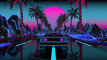 Delorean Outrun , delorean, cars, artist, artwork, digital-art, synthwave, retrowave, artstation, outrun HD wallpaper