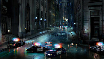 Gotham Scene, Road Closed by the Police HD wallpaper