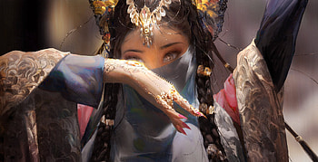 Dancer, frumusete, art, face, veil, girl, dannylailai, hand HD wallpaper