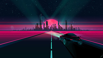 Sunset Drive, retrowave, cars, artist, artwork, digital-art, deviantart, abstract HD wallpaper