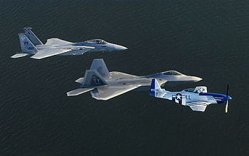 Trio, military, old, aircraft, new, fighters HD wallpaper