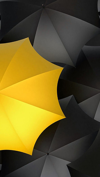 Black And Yellow, Umbrella Aesthetic HD phone wallpaper