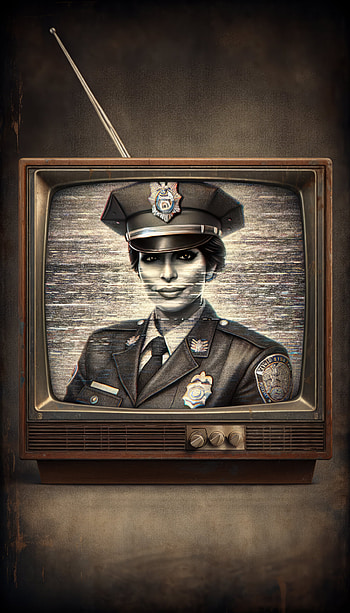Vintage Cop on TV , vintage TV, monochrome HD phone wallpaper